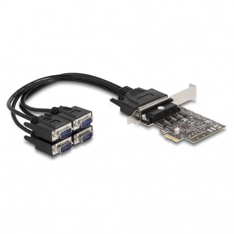 PCI Express kaart 4 × jadapordiga RS-232 standard- ja madala profiiliga pesakatetega