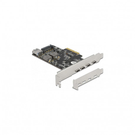 PCI Express x4 kaart 4 × USB Type-C™ + 1 × USB Type-A – USB 10 Gbps – madala profiiliga vormitegur