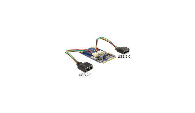 "Mini PCIe I/O full size 2 x USB 2.0 Typ-A Buchse"