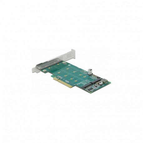 "PCI Express x8 Karte zu 2 x intern NVMe M.2 Key M - Bifurcation - Low Profile Formfaktor"