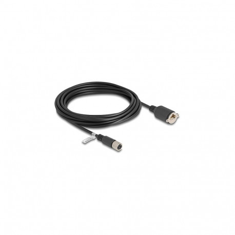 "Delock M12 Kabel X-kodiert 8 Pin Buchse zu RJ45 Buchse zum Einbau Cat.6A S/FTP 5 m schwarz"