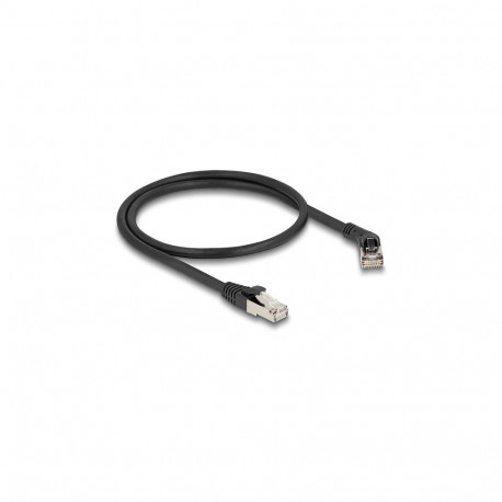 "Delock RJ45 Netzwerkkabel Cat.6A S/FTP Stecker 45° nach rechts gewinkelt zu Stecker gerade 0,5 m sc