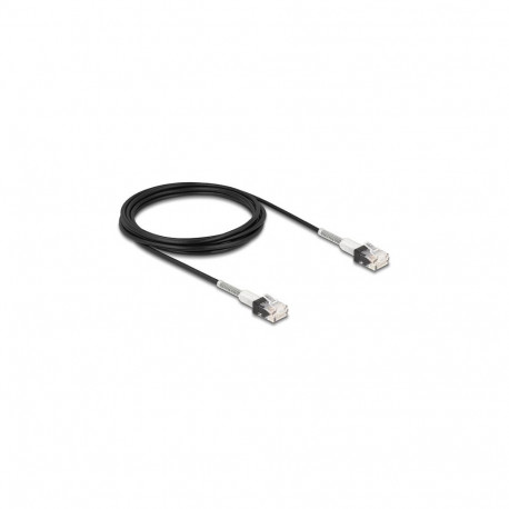 Delock RJ45 kahekordse murdumiskaitsega võrgukaabel Cat.6A UTP Slim 3 m must