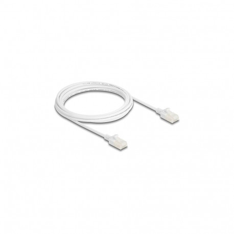 Delock RJ45 võrgukaabel Cat.6A tugeva lukustusega tööstuslik U/UTP slim 3 m valge