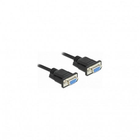 "Delock RS-232 Kabel Seriell D-Sub 9 Buchse zu Buchse Nullmodem mit schmalem Steckergehäuse - Full H