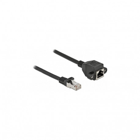 "Delock Netzwerk Verlängerungskabel S/FTP RJ45 Stecker zu RJ45 Buchse Cat.6A 5 m schwarz"