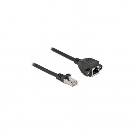 Delock võrgupikenduskaabel S/FTP RJ45 isane - RJ45 emane Cat.6A 50 cm must
