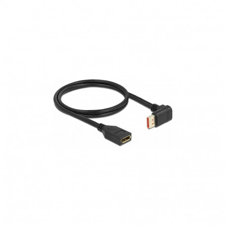 "Delock DisplayPort Verlängerungskabel Stecker 90° unten gewinkelt zu Buchse 8K 60 Hz 1 m"