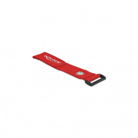 "Delock Klett-Kabelbinder mit Schlaufe und Befestigungsöse L 280 x B 38 mm rot 3 Stück"