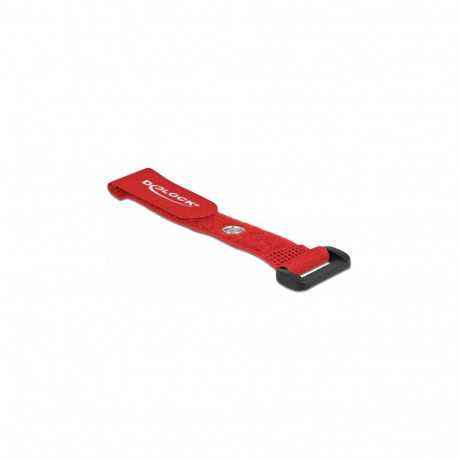 "Delock Klett-Kabelbinder mit Schlaufe und Befestigungsöse L 150 x B 20 mm rot 5 Stück"