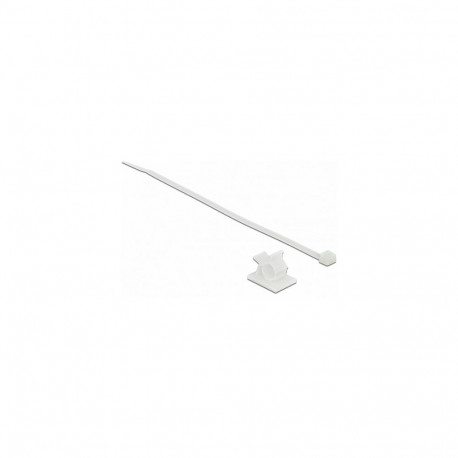 Delock kaabliklamber 25 x 18 mm koos kaablivitsaga L 200 x B 3,6 mm valge