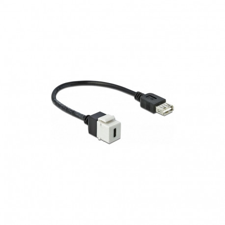 "Keystone Modul USB 2.0 C Buchse > USB 2.0 A Buchse mit Kabel"