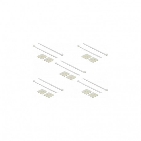 "Delock Befestigungssockel 40 x 40 mm mit Kabelbinder L 250 x B 7,2 mm weiß"