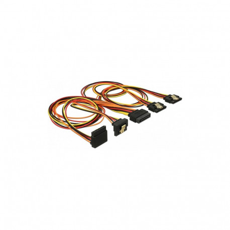 "Delock Kabel SATA 15 Pin Strom Stecker mit Einrastfunktion > SATA 15 Pin Strom Buchse 2 x gerade / 