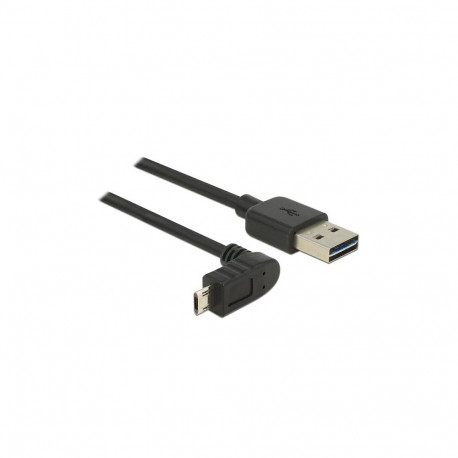 Delock EASY-USB 2.0 kaabel Typ-A pistik > Typ Micro-B pistik nurgaga üles / alla 2 m must