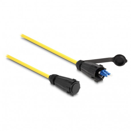 "Delock LWL Kabel LC Duplex zu LC Duplex mit Verschlusskappe Singlemode IP68 staub- und wasserdicht 