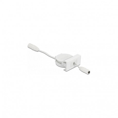 "Easy 45 Modul Power Ausrollkabel DC 5,5 x 2,1 mm Buchse / Buchse weiß"