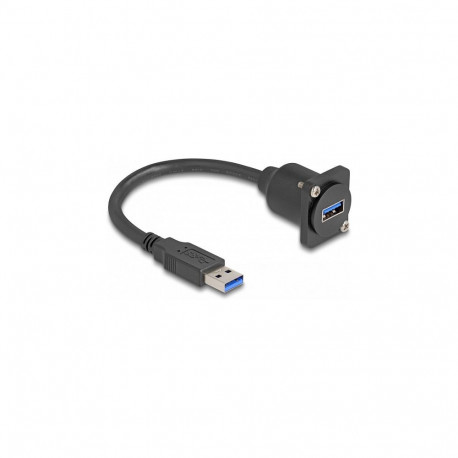 "D-Typ USB 5 Gbps Kabel Typ-A Stecker zu Typ-A Buchse schwarz 20 cm"