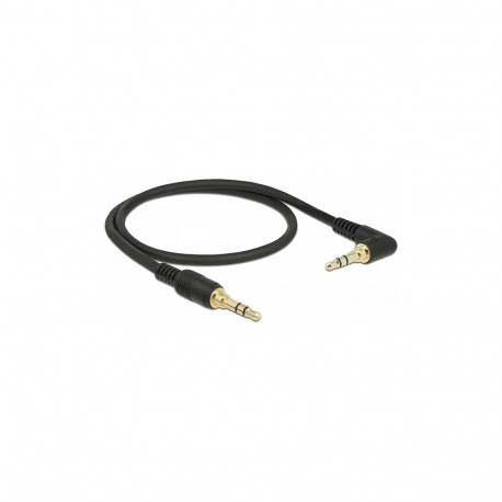 "Klinkenkabel 3,5 mm 3 Pin Stecker > Stecker gewinkelt 0,5 m schwarz"