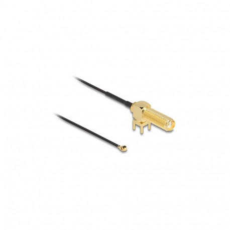 "Delock Antennenkabel SMA 90° PCB Buchse zum Einbau zu I-PEX Inc., MHF® I Stecker 1.13 15 cm Gewinde