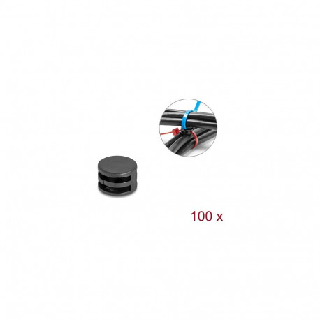 Kaabliköidiku kinnitusliitmik D 12 x H 8mm 90° pööratav, must, 100 tk