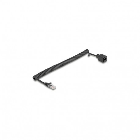 Delock RJ45 spiraalkaabel pistikust pesasse Cat.5e UTP 0,5 m kuni 1 m must