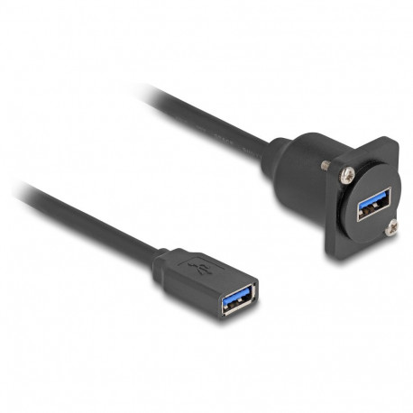 "Delock D-Typ USB 5 Gbps Kabel Typ-A Buchse zu Typ-A Buchse schwarz 20 cm"