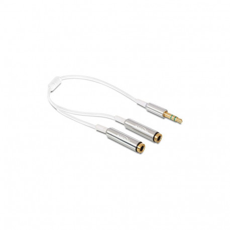 Audiojaoturikaabel 3,5mm 3 kontaktiga pistik > 2 × 3,5mm 3 kontaktiga pesa, 25cm