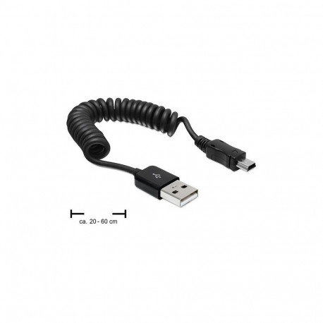 "Delock Kabel USB 2.0-A Stecker > USB mini Stecker Spiralkabel"