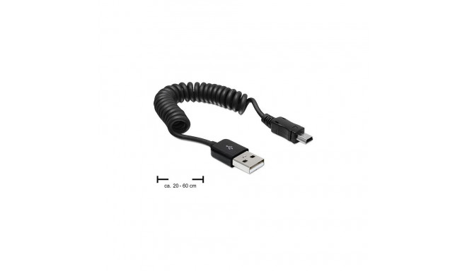 "Kabel USB 2.0-A Stecker > USB mini Stecker Spiralkabel"
