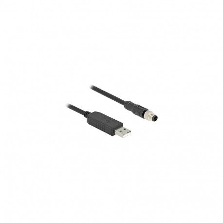 "Delock M8 A-kodiert 3 Pin Serielles Anschlusskabel mit FTDI Chipsatz, USB 2.0 Typ-A Stecker zu M8 R