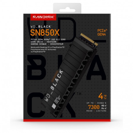 "M.2 4TB WD Black SN850X NVMe PCIe 4.0 x 4 with Heatsink"