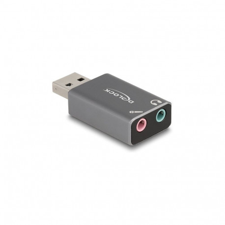 Delock väline USB-helikaart USB-A pistikuga 2 x 3,5 mm pesaga, Plug & Play audioadapter