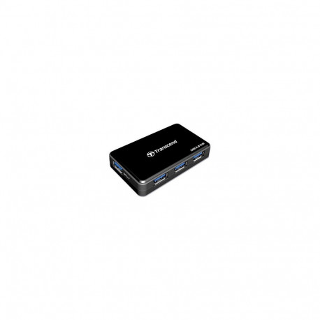 Transcend HUB3 USB3.0 4Port SuperSpeed aktiivne jaotur toiteplokiga must