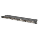 "DIGITUS Patchpanel 0,5HE 24-Port Cat6a geschirmt schwarz"