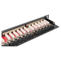 "DIGITUS Patchpanel 0,5HE 24-Port Cat6a geschirmt schwarz"