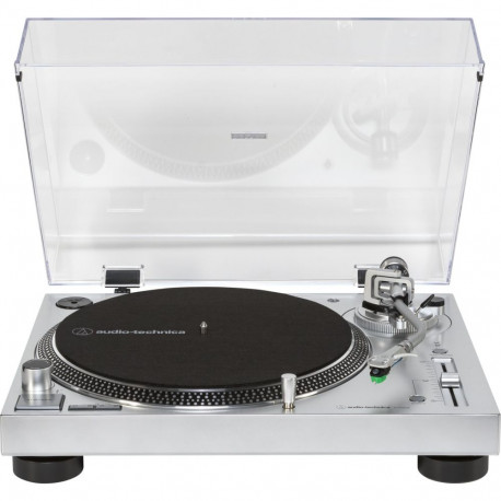 "Audio-Technica AT-LP120X Direktangetriebener Plattenspieler. silber"