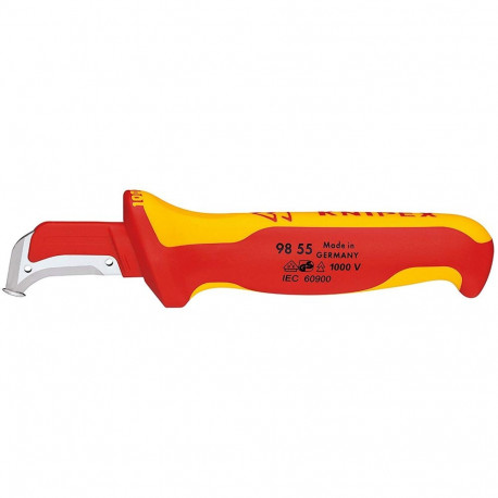 Abmantelungsmesser 98 55 SB VDE (rot/gelb, Länge 180mm, mit Gleitschuh)