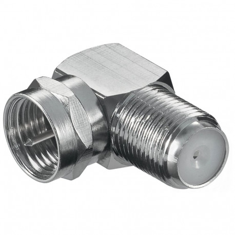 90° nurkadapter F-pistik–F-pesa, hõbe