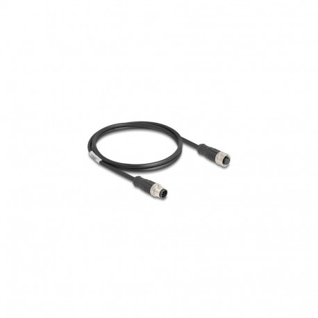 DeLOCK M12 Cable A-coded 8 pin male to female PVC 1 m