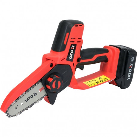 Yato YT-828135 juhtmeta kettsaag, 18V, 4" latt, 2Ah, 26 lüli, 4.8 m/s, 3200 p/min, Li-Ion, 1h laadij