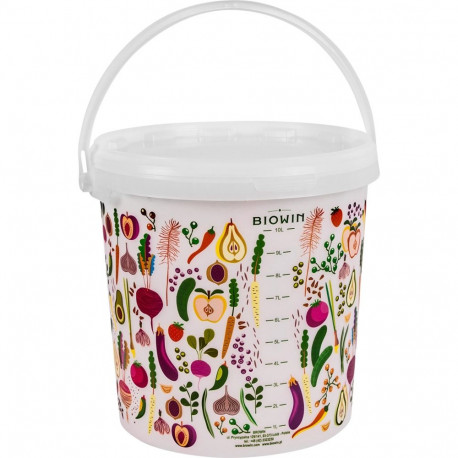 Printed food bucket 10 L with handle and lid BROWIN 340410, 28.5x27.2x26.5 cm, 0.346 kg
