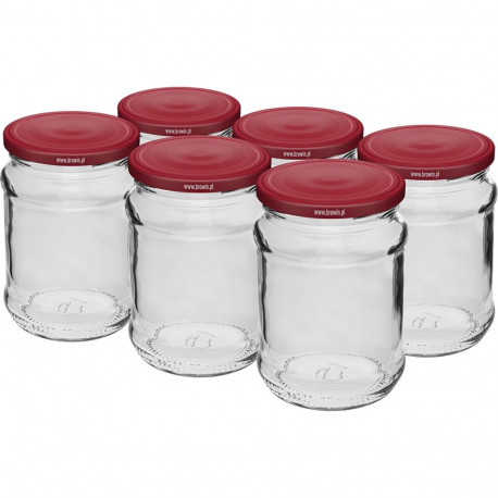 Browin Jar 132248, 250 ml, 6 pcs, 66 mm, glass, 4 threaded fasteners, rust-proof lid