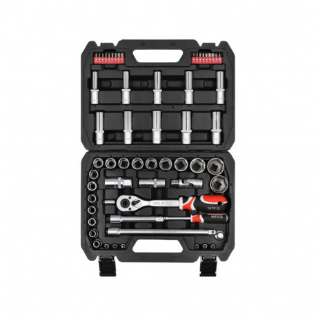 Yato YT-12660 Tööriistakomplekt 1/2" 1/4", 60tk, 72 hammast, CRV, S2, kuuskantpesad, AS-DRIVE