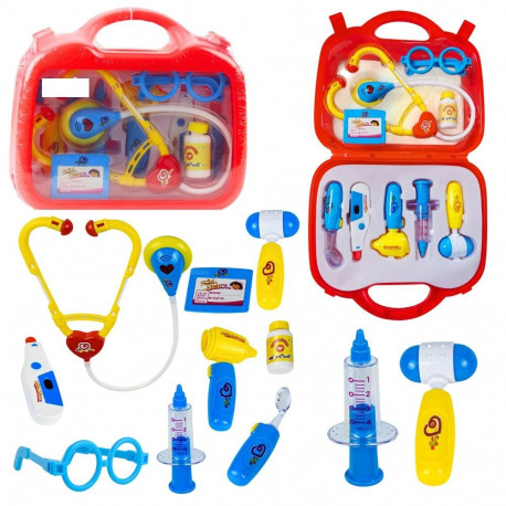 Arsti mängukomplekt kohvris 9 osa, punane