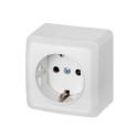 SCHUKO SURFACE SOCKET WHITE