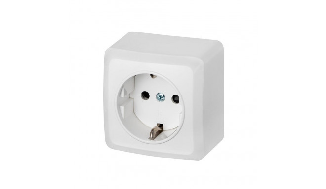 SCHUKO SURFACE SOCKET WHITE