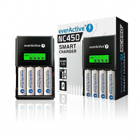 everActive NC-450 4-kanālu Ni-MH akumulatoru lādētājs