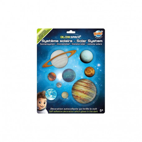 Phosphorescent sticker 3D solar system, Buki