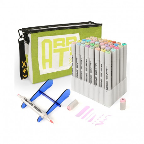 Double-sided Marker Pens ARRTX Oros, 40 Colours, pastel tone shade